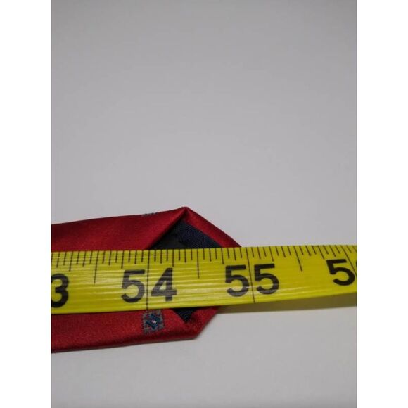 Unknown Dark Red with Gray Squares Geometric Necktie Woven Tie - Picture 4 of 5